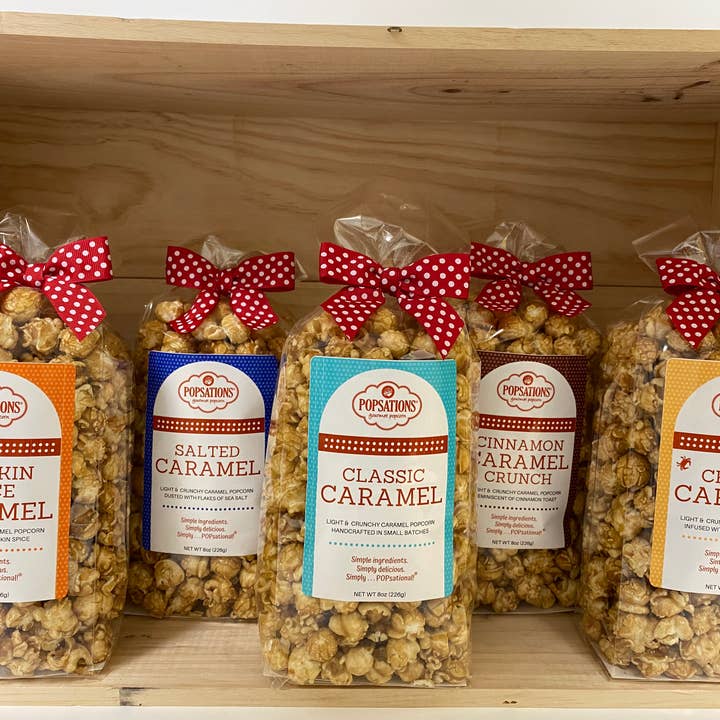 Popsations Popcorn Company - Wholesale Popcorn - Popsations gourmet popcorn 8oz Ribbon Bag
