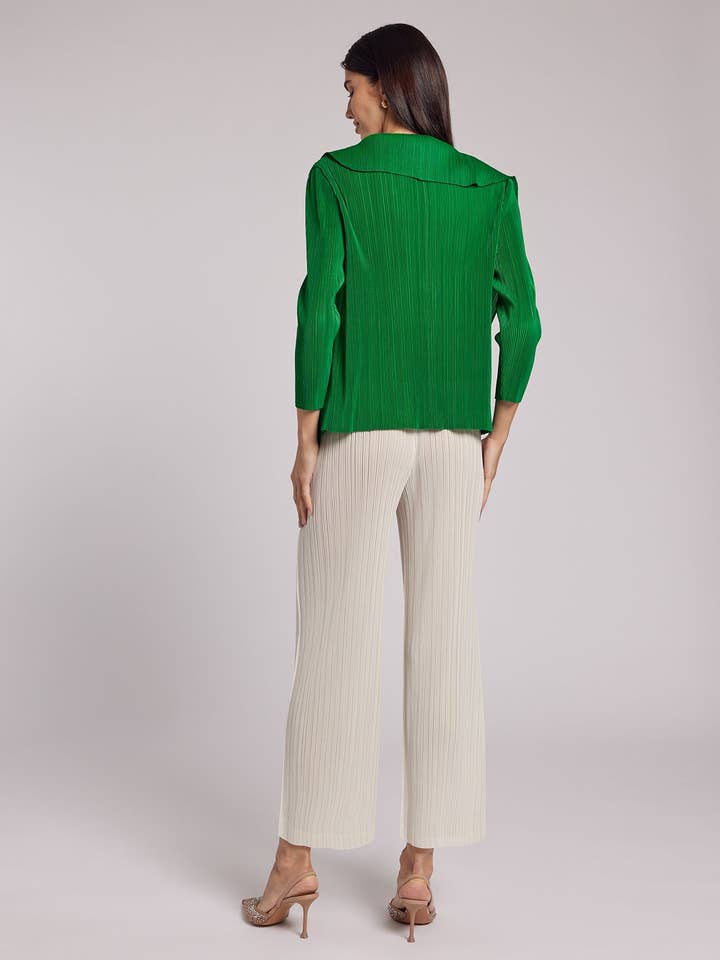 Jade Crystal Pleats Shawl Cardigan for wholesale on Faire5