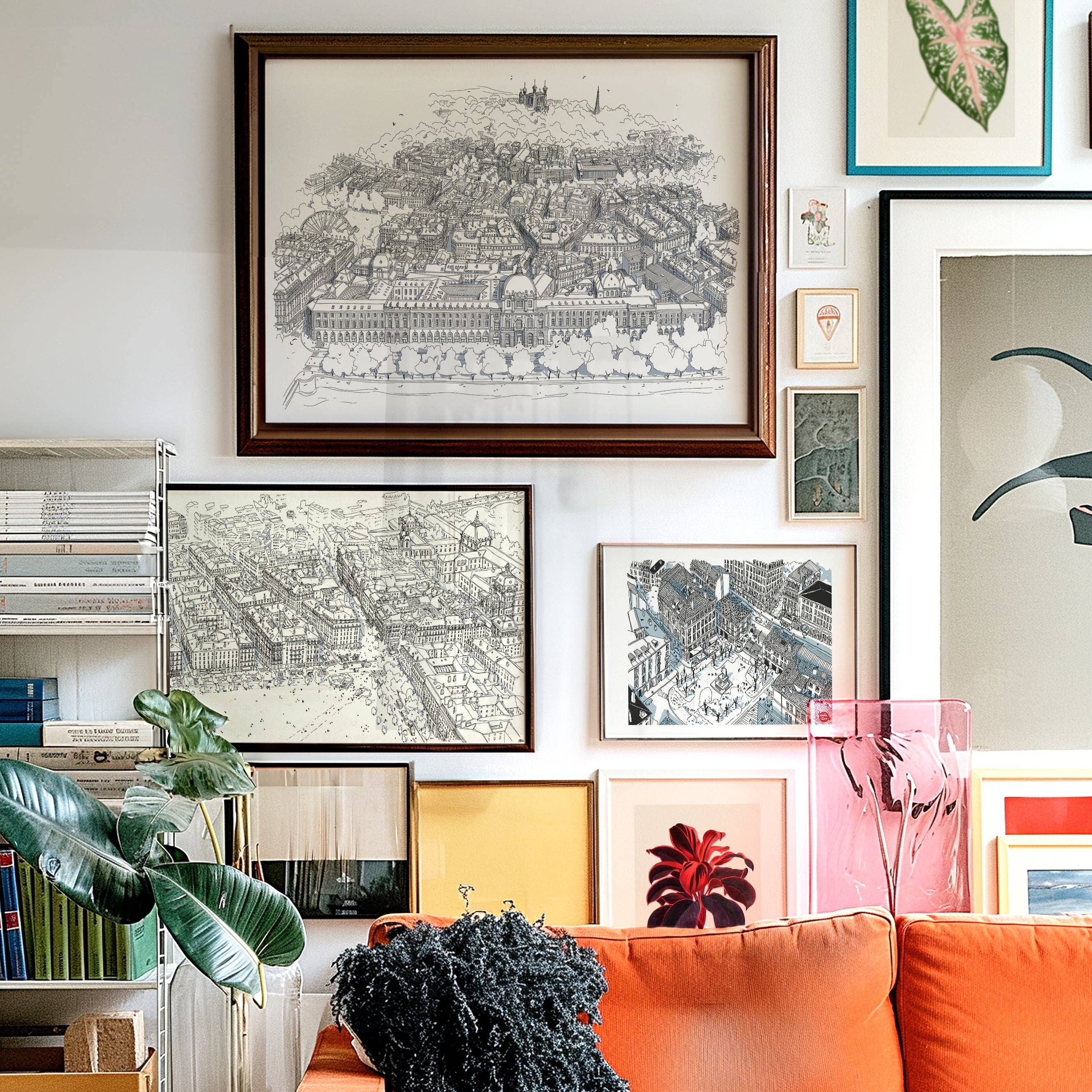 EMILIE ETTORI ILLUSTRATION - Wholesale Art Print - Panoramic view of Lyon Hotel Dieu6