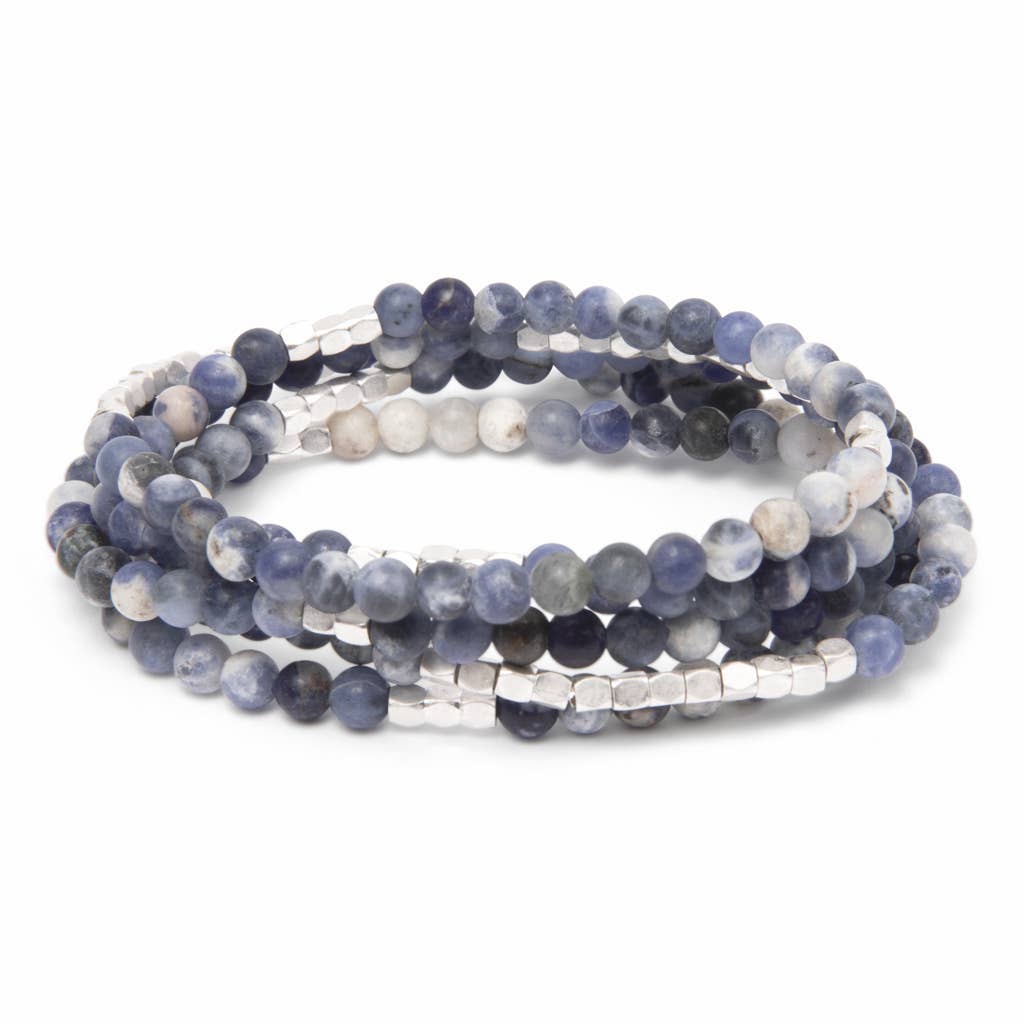 Scout Curated Wears - Wholesale Beaded Bracelet - Stone Wrap Sodalite/Silver - Stone of Intuition1