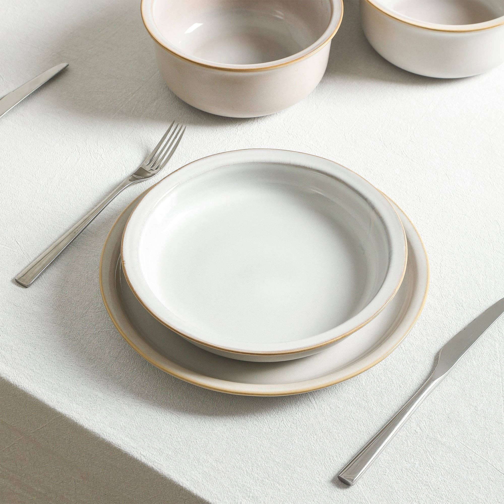 Slate Stoneware Dinnerware Set - White for wholesale on Faire6