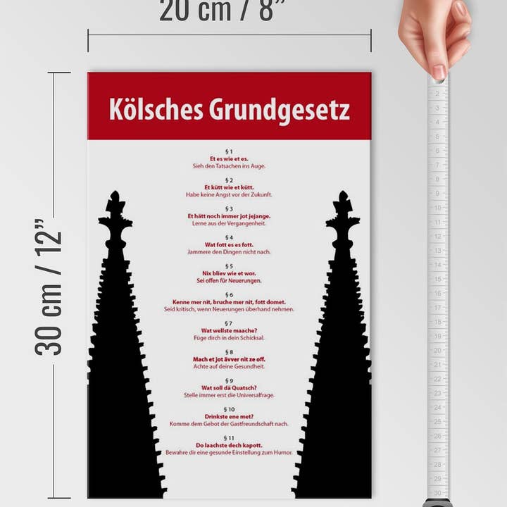 Femer - Wholesale Sign - Wooden sign saying 20x30 cm Kölsches Grundgesetz wood decorative sign wooden sign4