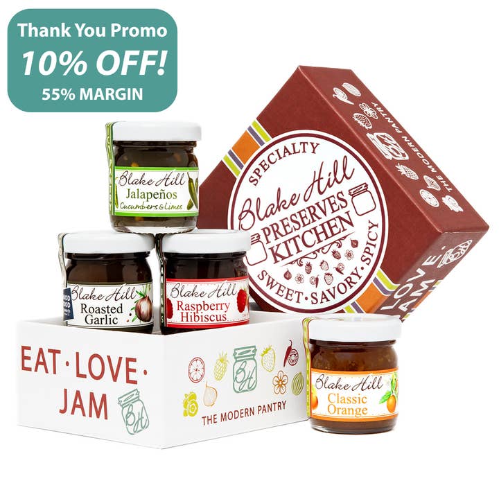Sweet.Savory.Spicy Sampler (Case of 6) for wholesale by Blake Hill Preserves