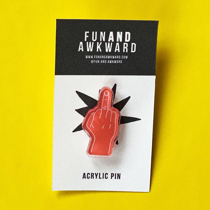 Alfiler acrílico para dedo medio para venta al por mayor de FunAndAwkward by Studio Eighty Seven
