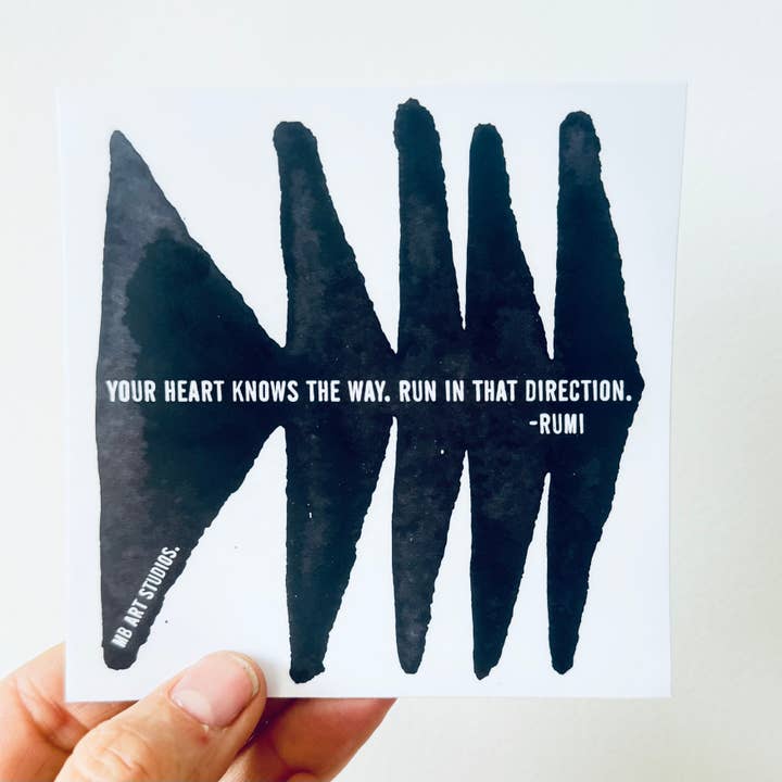 mb art studios - Wholesale Sticker - vinyl sticker rumi quote with hand painted art