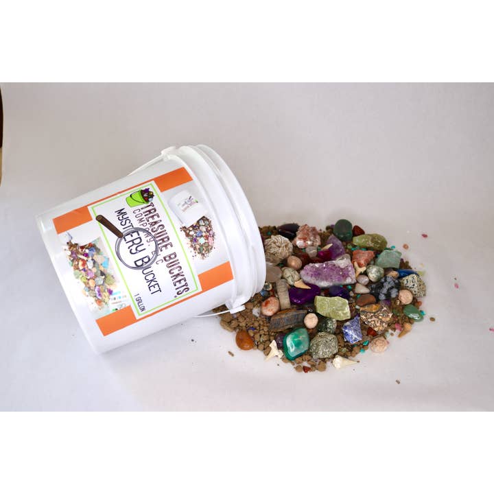 Mystery Bucket Gem Mining Gallon - Fossils, Gemstones for wholesale by Treasure Buckets Co., LLC
