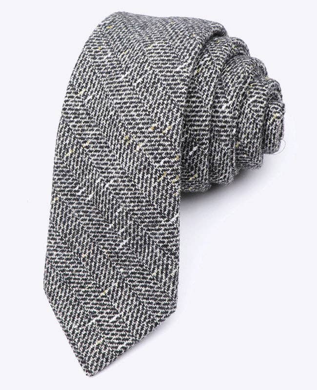 Unipap's – wholesale Necktie – Men’s – Men's Grey Tartan Tie No. 8 in Wool "Norbert"0