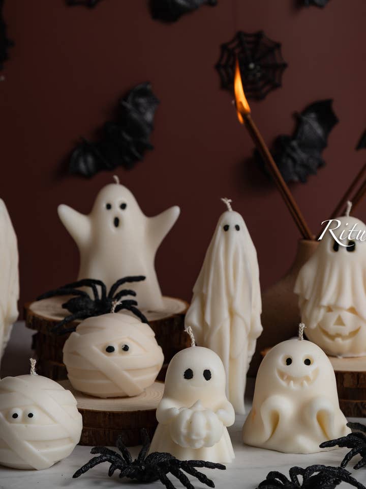 Ghost Candles | The Boo Crew Halloween Decor |  for wholesale by Ritual Spirit ltd