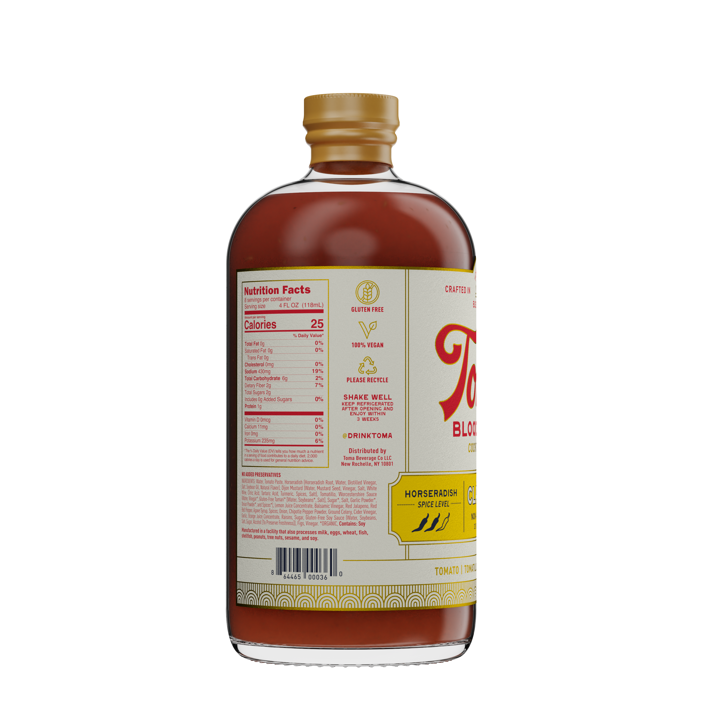 Toma Beverage Co - Wholesale Cocktail Mix/Syrup - Toma Bloody Mary Mixer - CLASICO 32oz7