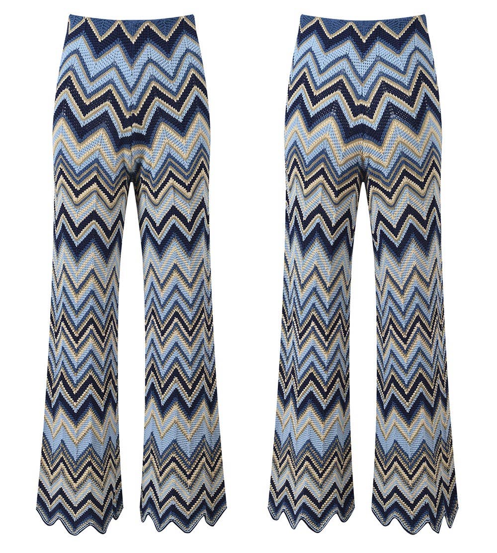 Productseeker - Venta al por mayor Conjuntos de top y pantalón (NO para estar en casa) - Mujer - Conjunto de Chaleco Sin Mangas y Pantalones de Punto Ondulado en Contraste SET622