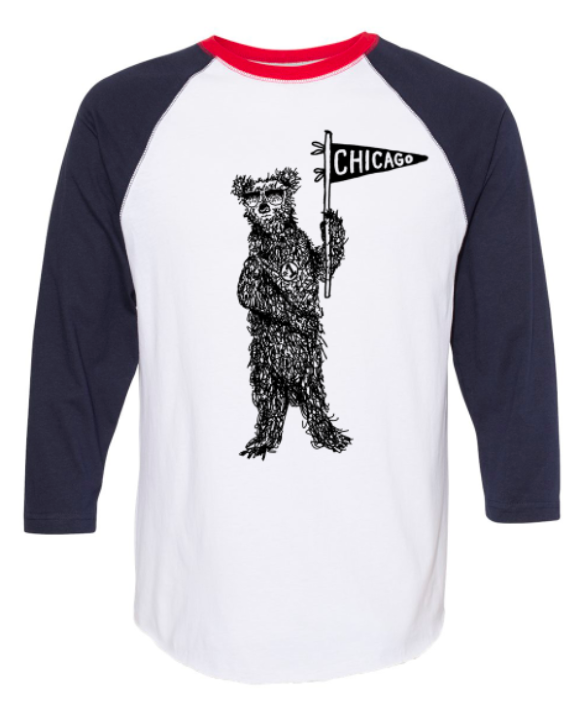 Megan Lee Designs - Wholesale Screen Printed T-Shirt - Unisex - Unisex : Chicago Bear Raglan Baseball Tee Free Shipping Cubs2