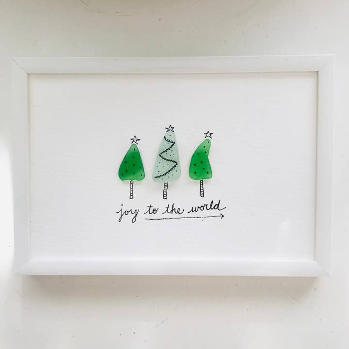 Sook & Hook - Wholesale Christmas Wall Art - Christmas Trees Sea Glass Art