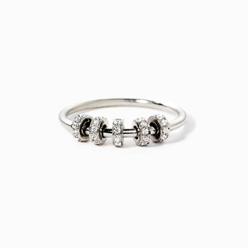 Perimade & Co. LLC - Wholesale Multi-Stone Ring - Rainbow Bead Fidget Spinner Ring in 925 Sterling Silver5