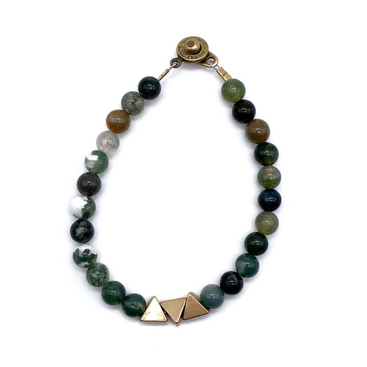 Seeds – Großhandel Perlenarmband – Duluth Armband | Halbedelsteinperlen | Dreiecke aus Messing32