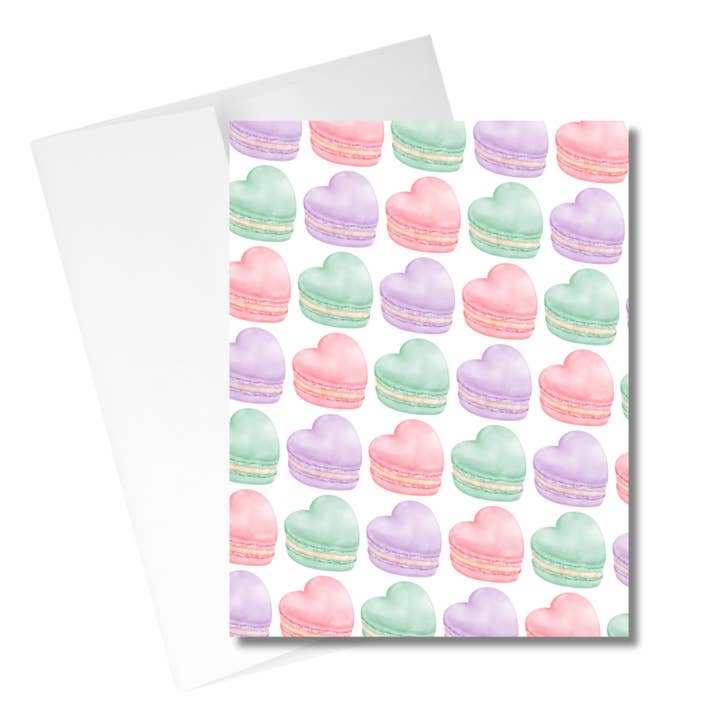 Aquarel Macaron Harten - Valentijnsdag of Liefdeskaart voor wholesale door Western Fancies