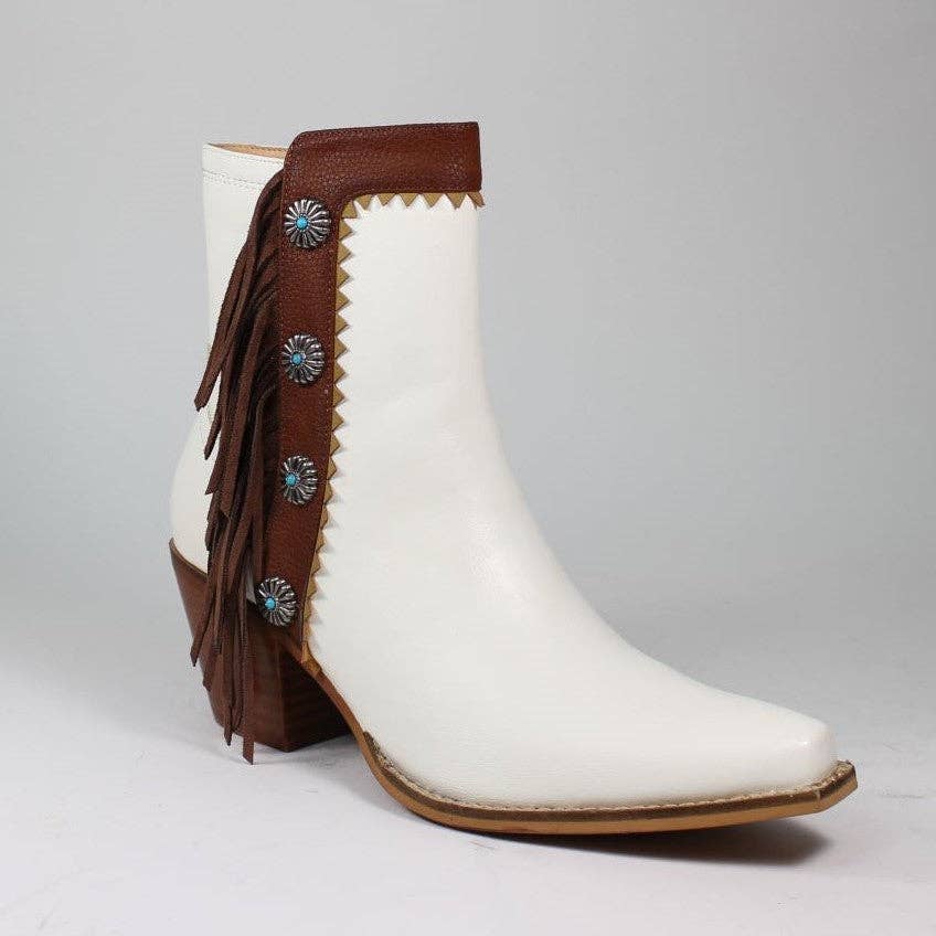 Mars Sky Shoes Wholesale - Wholesale Booties - Women's - Arider Girl GIZELLE Women Fringe Chunky Heel Ankle Booties-12 Pairs Pack-40.95/Pair3