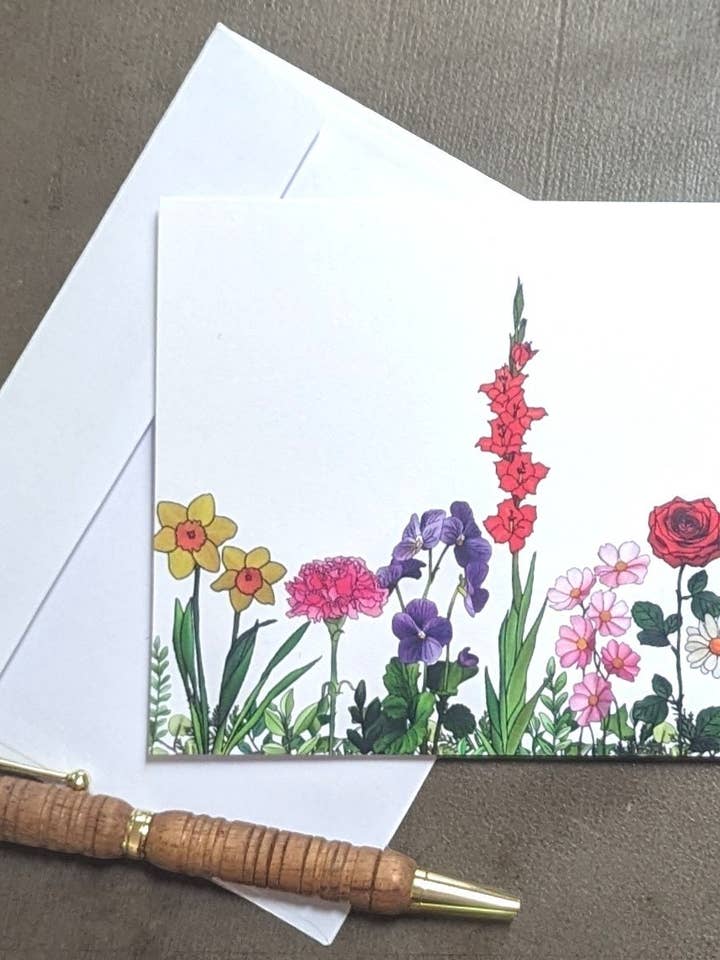 Hand Painted Floral Mother's Day/Birthday Greeting Card for wholesale by Christina-Jane Norquay Art