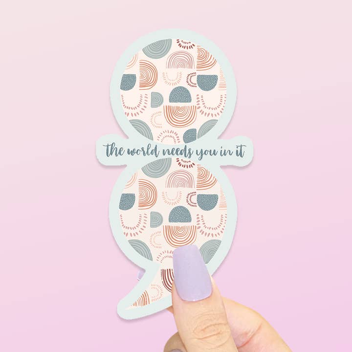 World Needs You Semi Colon Sticker | Mental Health Awareness for wholesale by Kellio Studio