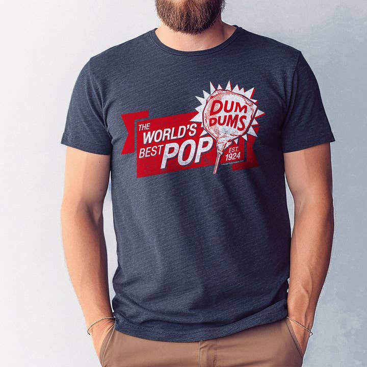 Heather Navy Dum Dums® The World's Best Pop Tee for wholesale on Faire3