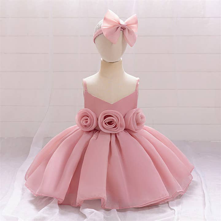Organza Rosette Sleeveless Shorts Dresses for wholesale by THE INTSUP USA