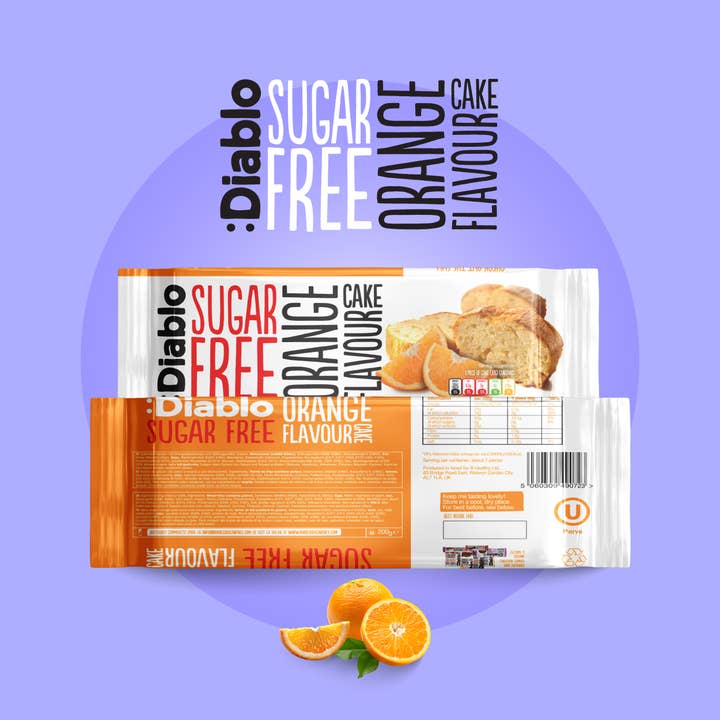 Diablo Sugar Free - Wholesale Cake - Diablo Sugar Free Orange Flavour Cake 200g