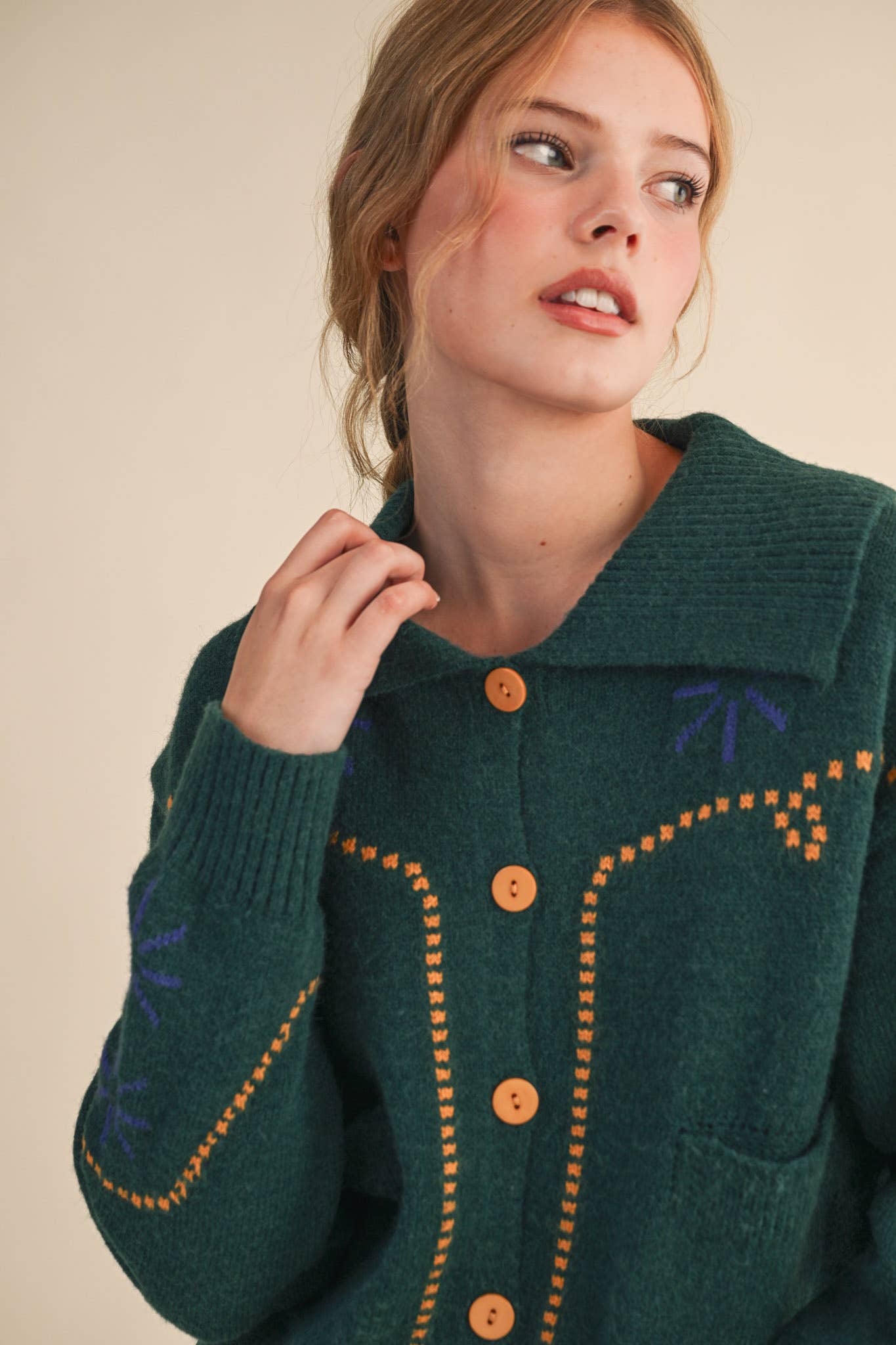 &MERCI - Wholesale Cardigan - Women's - WESTERN DESIGN SWEATER CARDIGAN MSW112178