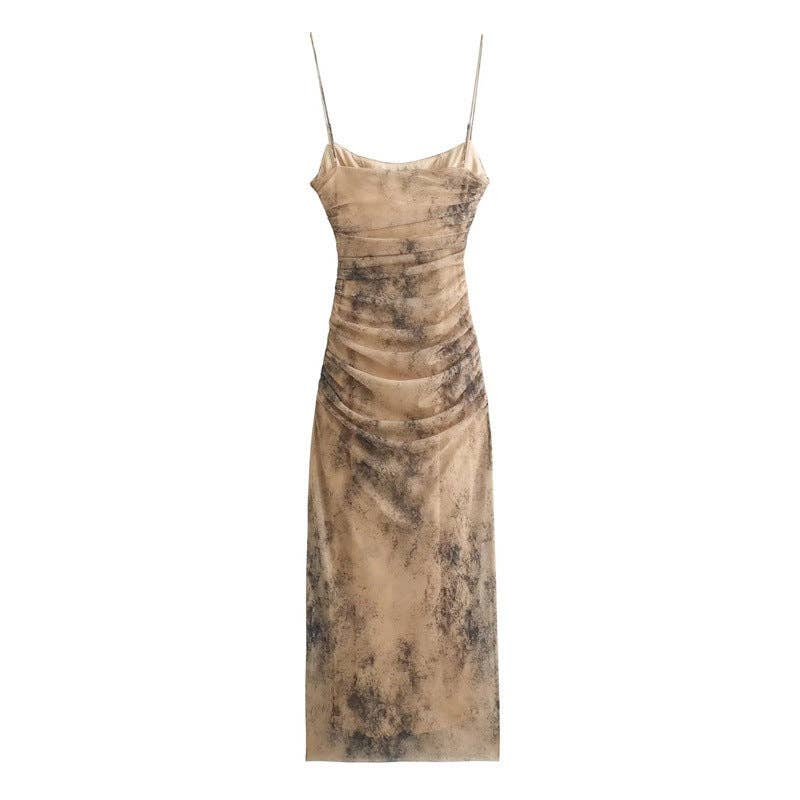 Marayn - Wholesale Dress - Women's - VintageInspired Silk Print Dress Autumns Chic Global Style4