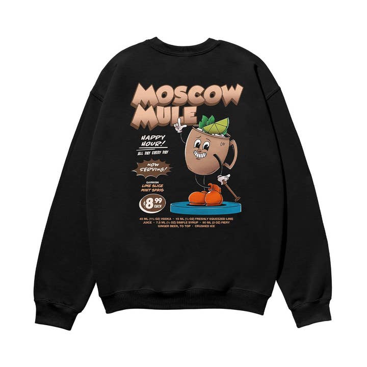 Sweatshirt Orgânica Pesada Moscow Mule Preta por atacado de Weekend Concept