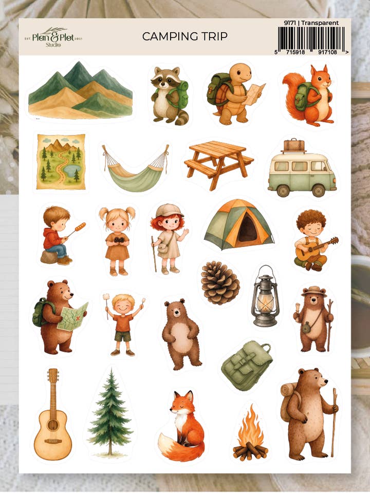 Excursion de camping | Autocollants pour la vente par Plan & Plot Studio