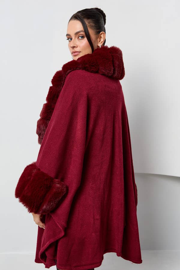 SAACHI – Engroshandel Kimono - Dame – Faux fur fest kimono jakke2