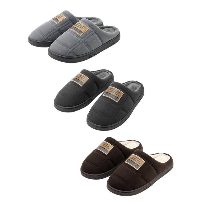 TEXLINA Men's Slippers (Pack of 12 Pairs) for wholesale by FLUFFERY