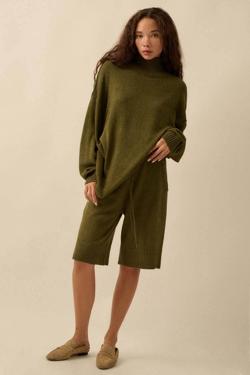 Promesa USA - Wholesale Pullover-trui - Dames - Gebreide Trui met Textuur en Zichtbare Naden met Opstaande Kraag7