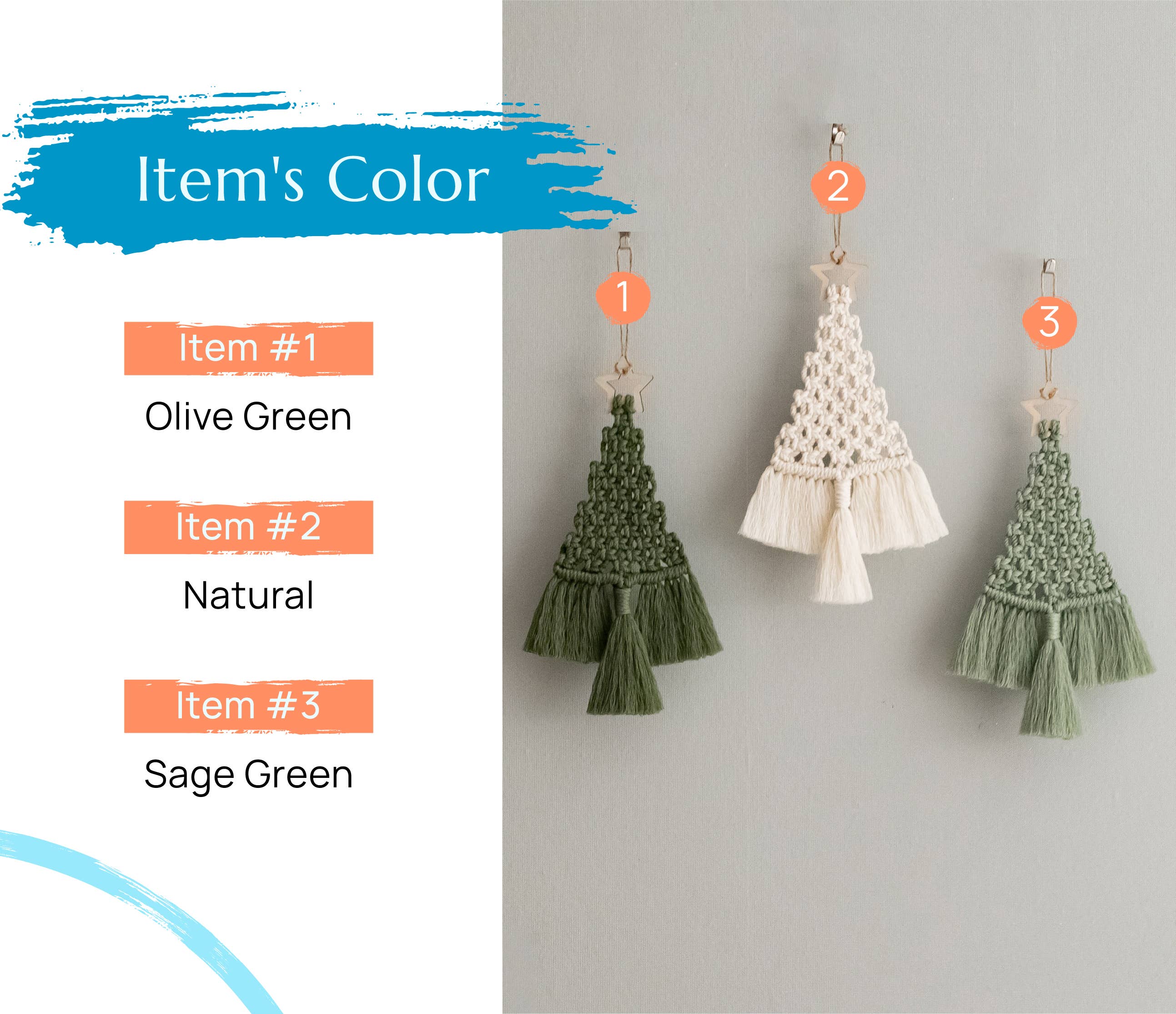 BeanDaikon - Vente Décoration de Noël - Sapin de Noël en macramé - X052