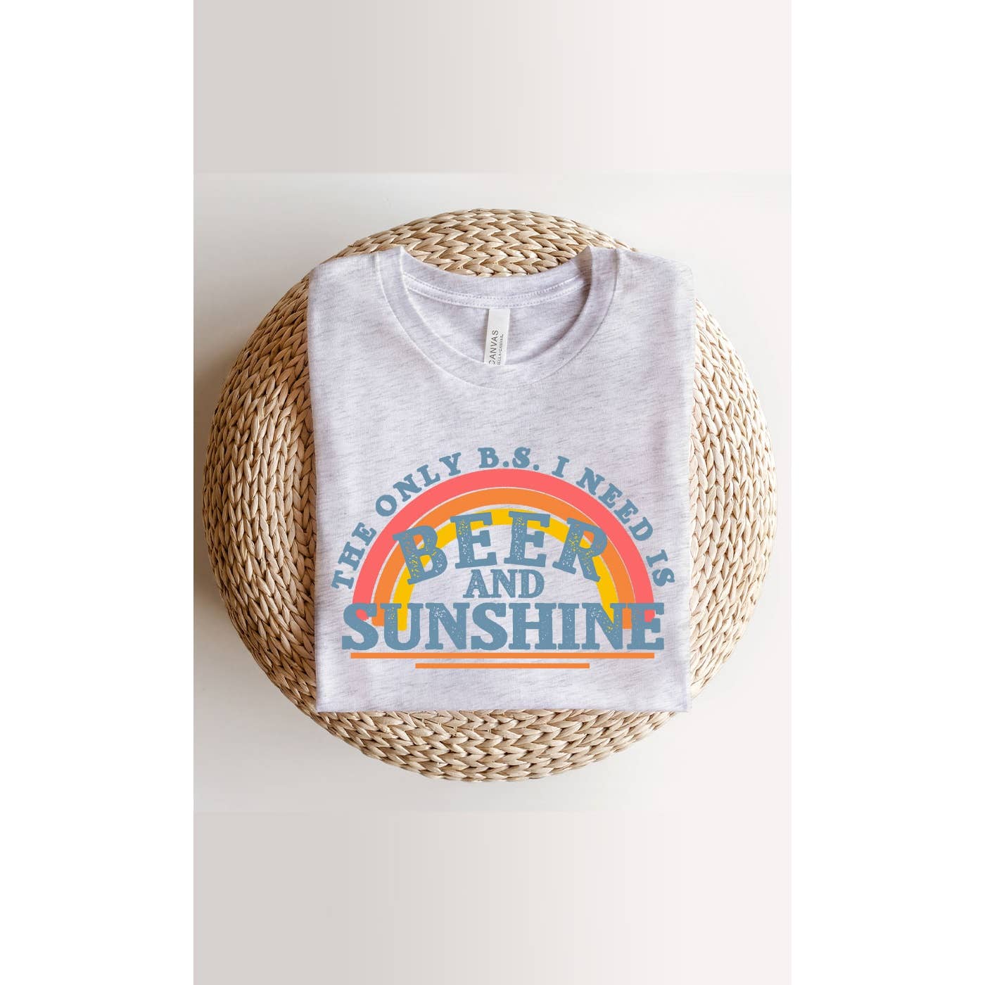 Kissed Apparel - Vendita all'ingrosso Maglietta stampata - Donna - Maglietta con grafica arcobaleno Beer and Sunshine0