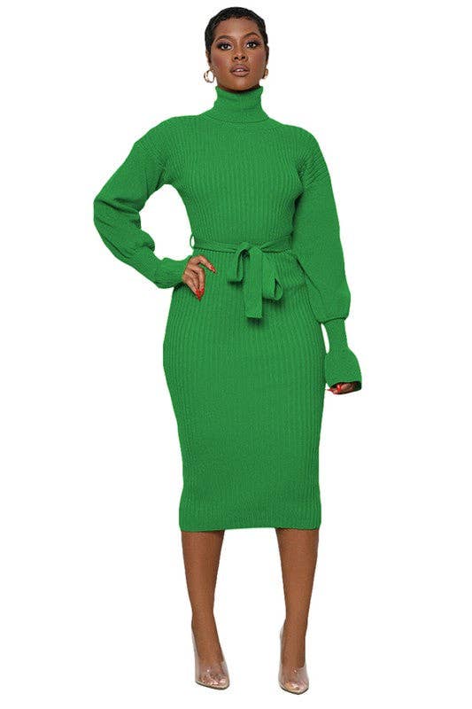 Green WOMEN FASHION LONG MAXI SWEATER DRESS for wholesale on Faire0