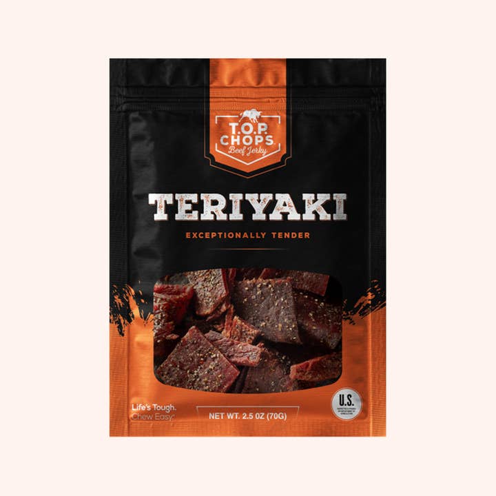 T.O.P. Chops Beef Jerky - Wholesale Jerky - T.O.P. Chops Teriyaki Beef Jerky