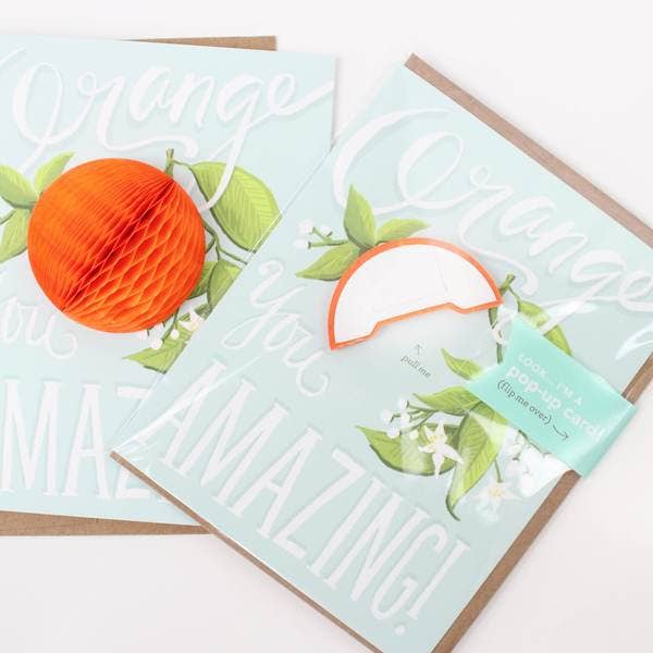 Inklings Paperie - Wholesale Friendship Card - Pop-up Card - Orange - Thank You/Friendship2