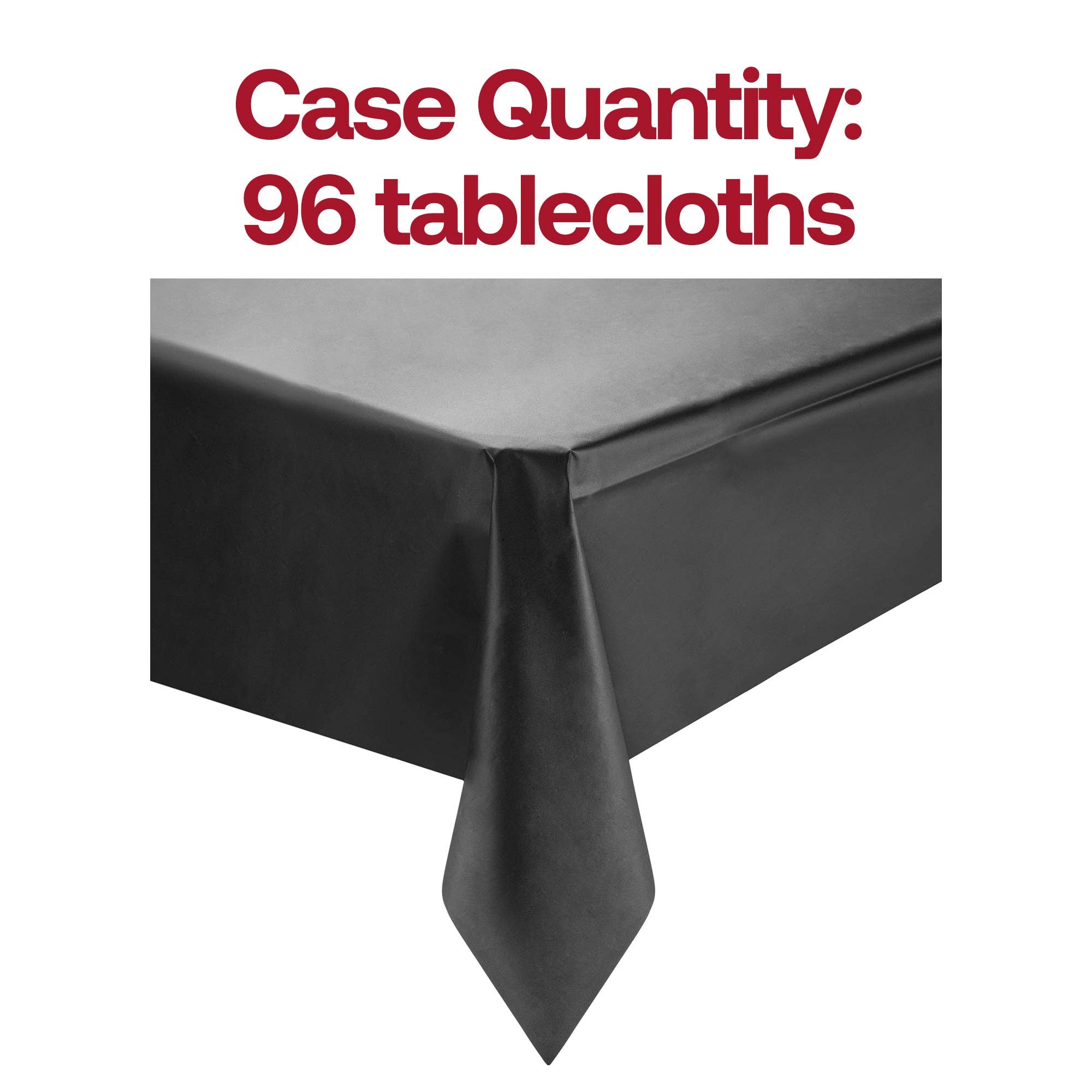Smarty had a Party - Wholesale Disposable Table Cover/Runner - 54" x 108" Black Rectangular Plastic Tablecloth - 1 pc2