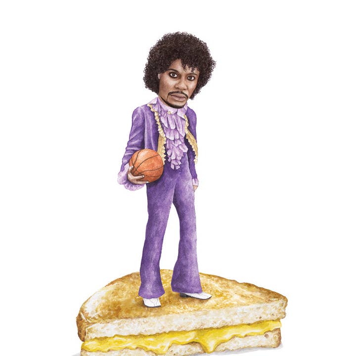 Celebs on Sandwiches - Venta al por mayor Ilustración - Dave Chappelle - Prince - Impresión en acuarela0