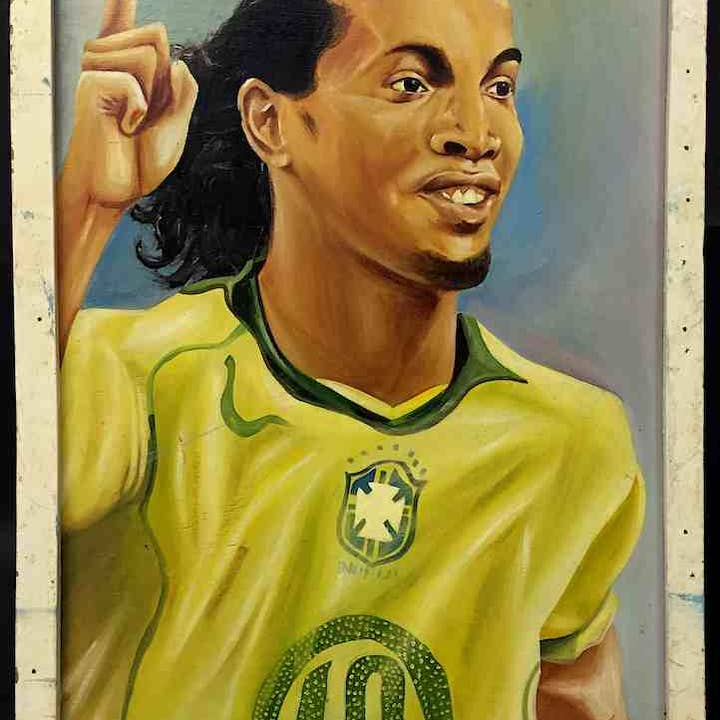 The Niger Bend – Engroshandel Skilt – Berømte internationale brasilianske fodbold fodbold stjerne Ronaldinho Commercial Art Sign