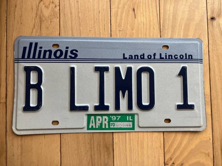 RusticPlates - Wholesale Sign - 1997 Illinois Vanity License Plate - B LIMO 1