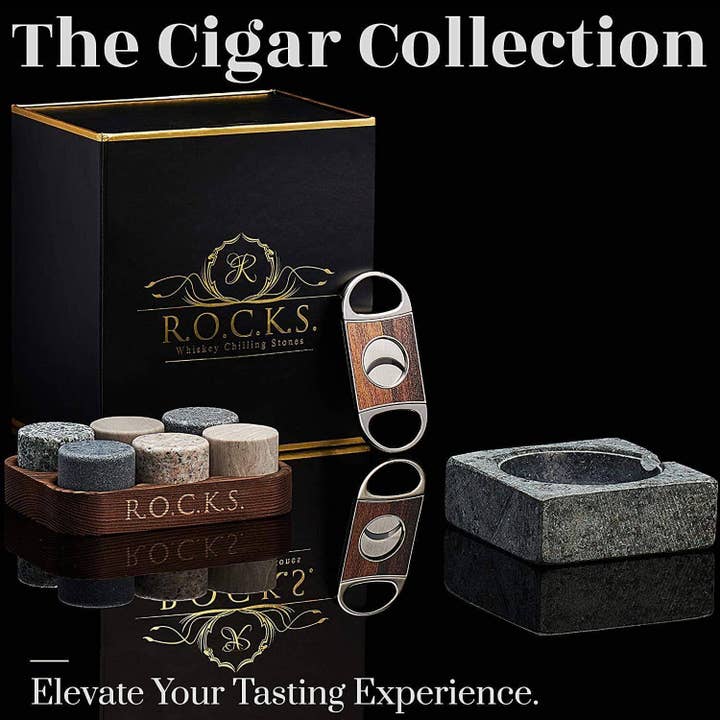 ROCKS Whiskey Chilling Stones EU - Wholesale Ashtray - The Gentleman's Set - Cigar Aficionado1