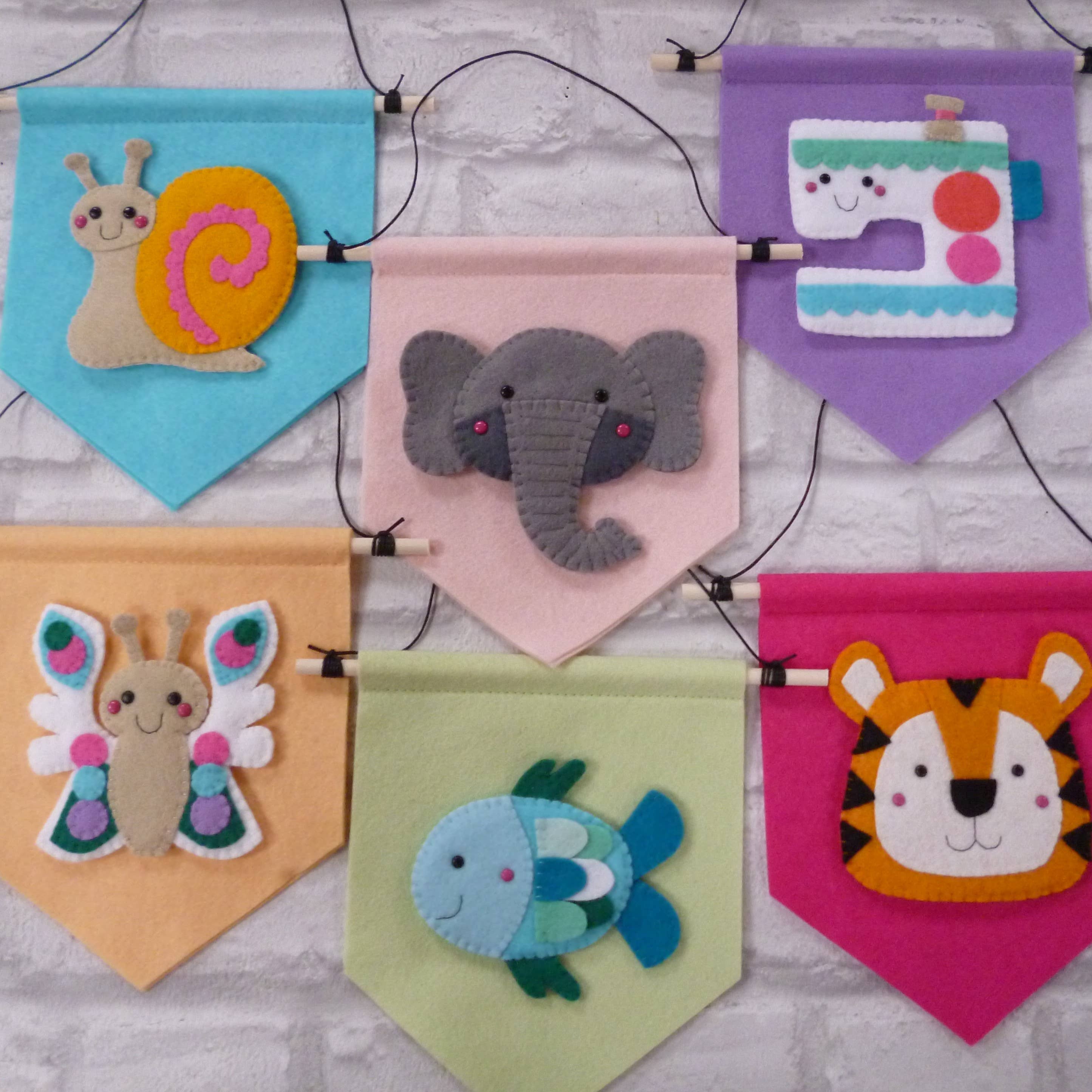 paper-and-string ltd - Wholesale Banner - Felt Banner to decorate - 20cm Dowel5