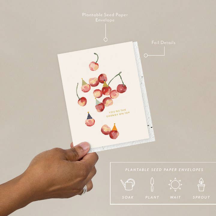 Seedlings - Wholesale Birthday Card - Cherry On Top - Birthday Card