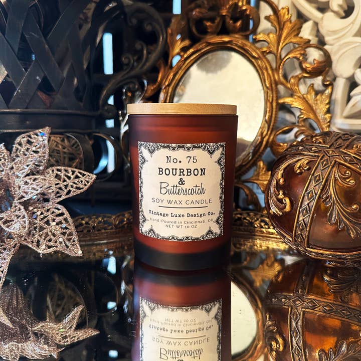 Vintage Luxe Design Co. - Wholesale Jar/Filled Candle - Bourbon Butterscotch 10 Oz. Soy Wax Candle * Vintage Luxury3