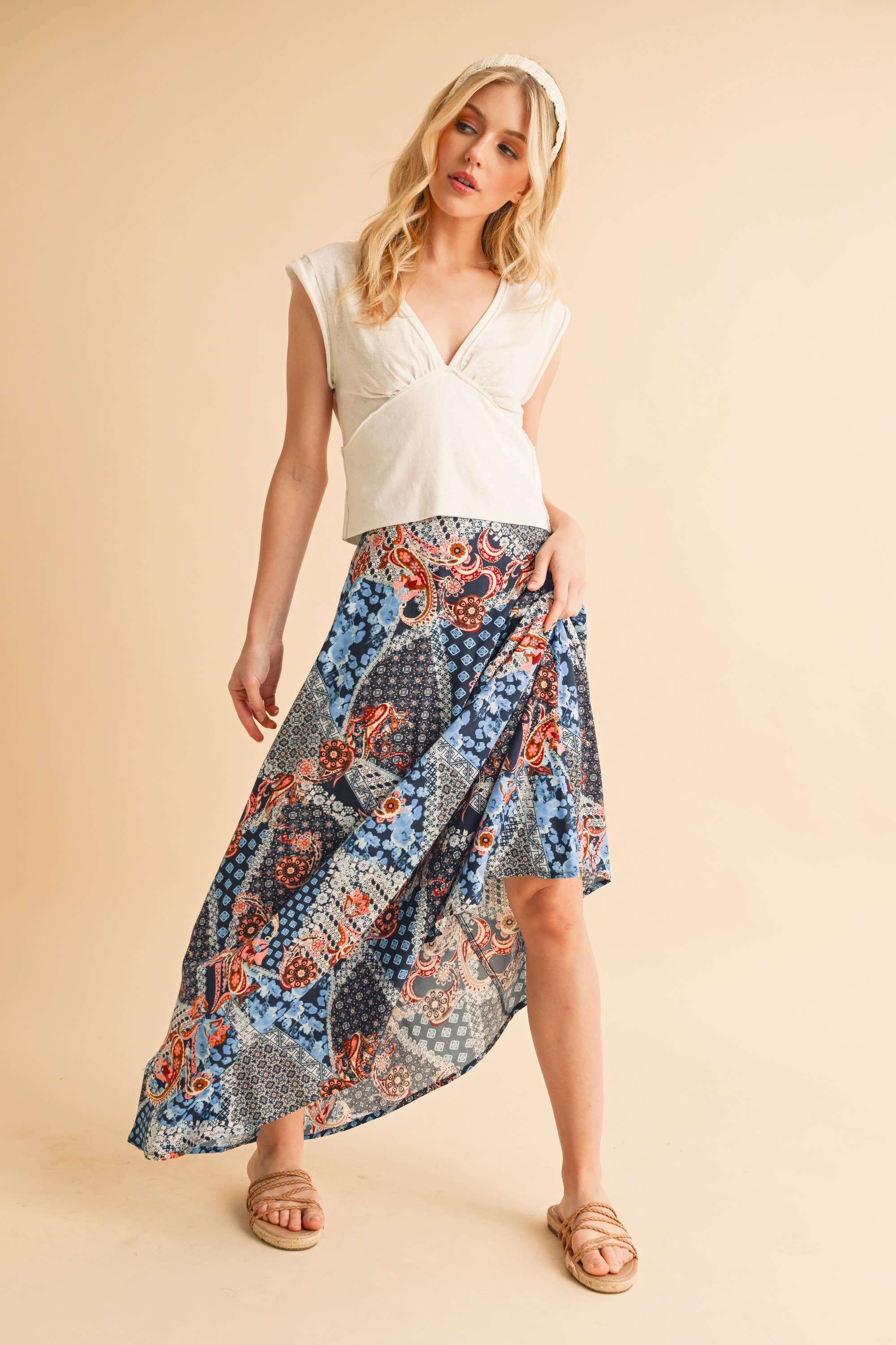 AEMI + CO - Wholesale Skirt - Women's - 773DN Bradyn Print Skirt 617