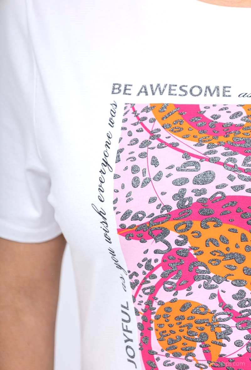 Attrait Paris - Wholesale Screen Printed T-Shirt - Women's - Printed cotton T-shirt Be Amazing Plus size1