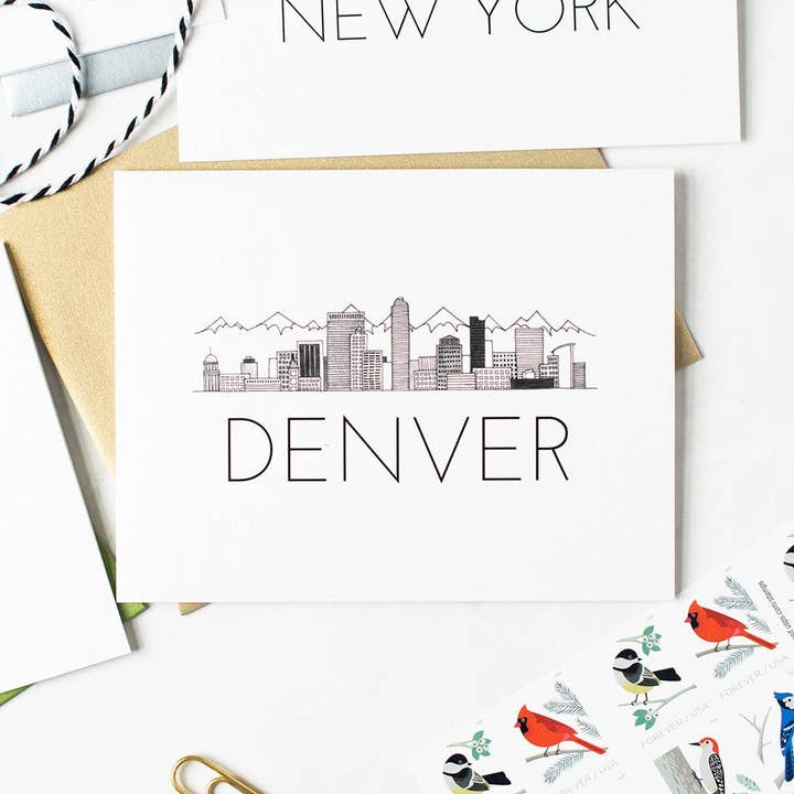 "DENVER SKYLINE" BLANK CARD for wholesale by LO in LONDON®