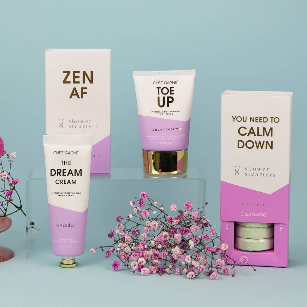 Chez Gagné - Wholesale Shower Steamer/Bomb - Zen AF - Aromatherapy Shower Steamers - Lavender - Set of 84