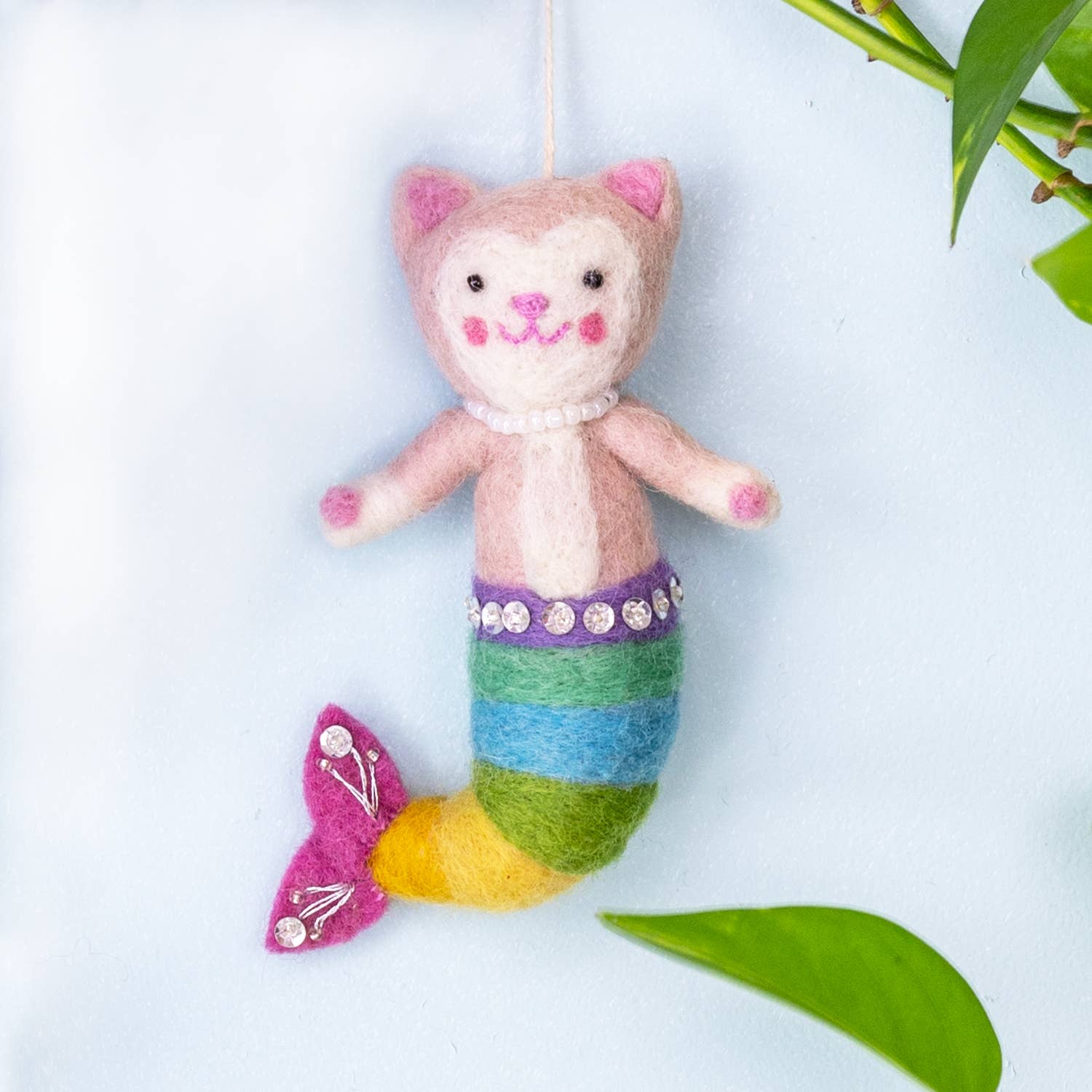 dZi Handmade – Ornamento por atacado – Ornamento Rainbow Purrmaid1